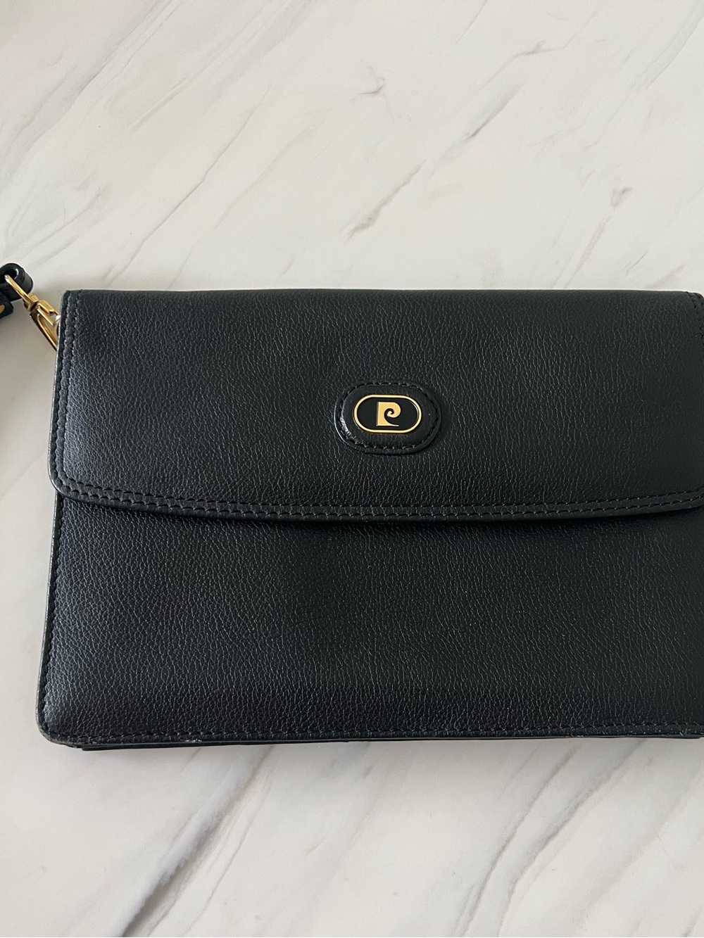 Pierre Cardin Black Leather Clutch